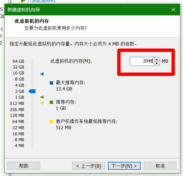 Distribution of 2048 MB